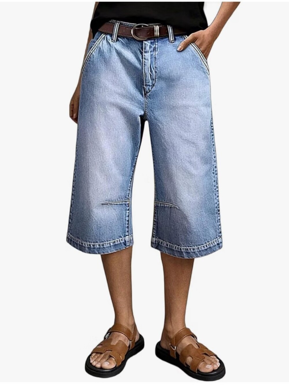 Flamingals High Waist Wide Leg Capri Jeans NWT Small